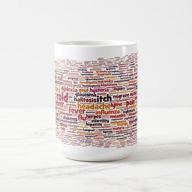 Café Caneca de uma só palavra do diagnóstico médico (Centro)