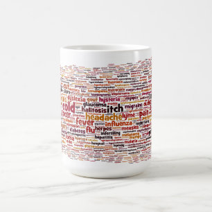 Café Caneca de uma só palavra do diagnóstico médico