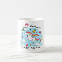Caneca de Unicórnio de Natal Mágico