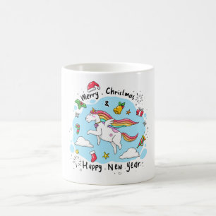 Café Caneca de Unicórnio de Natal Mágico