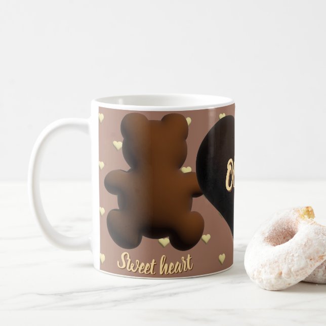 Café Caneca de urso de chocolate (Com Donut)