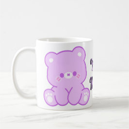 Café Caneca de Urso de Pelúcia Roso Pastel Fofo Kawaii
