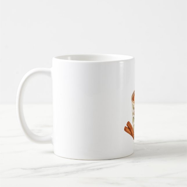 Café Caneca de Vapor de Sidra Temperada com Canela (Esquerda)