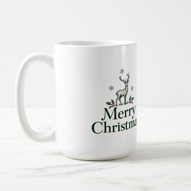 Café Caneca de Veado de Natal Alegre (Esquerda)