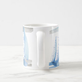 Café Caneca de veleiro: Padrão de aquarela