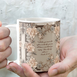 Café Caneca de Versículo Bíblico com Moldura Floral Moc