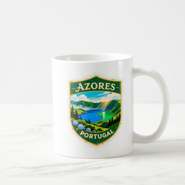 Café Caneca de Viagem com Emblema das Açores Portugal – (Direita)