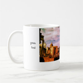 Café Caneca de viagem de Roma com as velhas ruínas da c