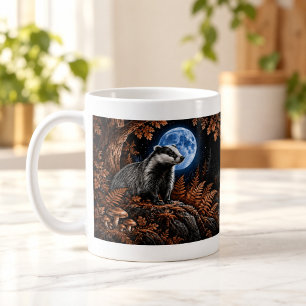 Café Caneca de Vida Selvagem com Texugo ao Luar