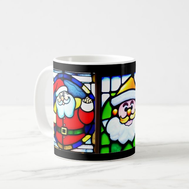 Café Caneca de Vidro Pintado Papai Noel (Frente Esquerda)