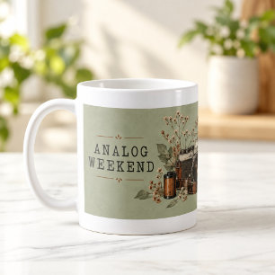 Café Caneca de Vinil de Câmera Vintage de Fim de Semana