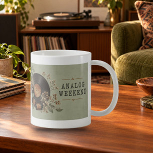 Café Caneca de Vinil de Câmera Vintage de Fim de Semana
