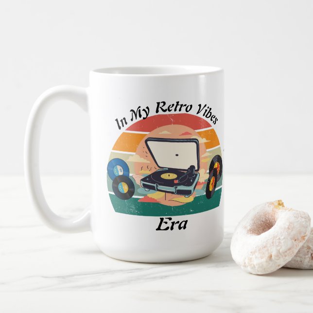 Café Caneca de vinil retrô vintage (Com Donut)
