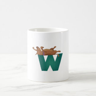 Café Caneca de W do alfabeto do cão