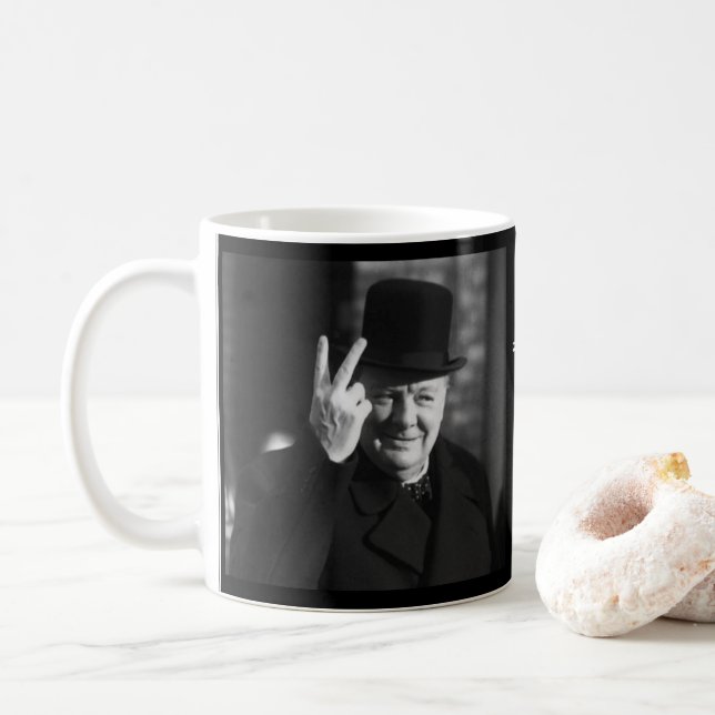 Café Caneca de Winston Churchill - citações 2 (Com Donut)