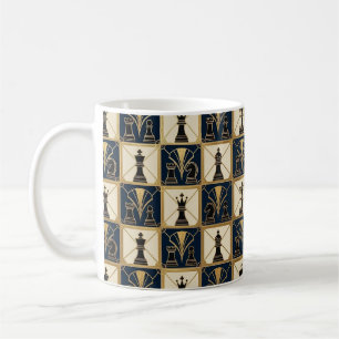 Café Caneca de Xadrez Art Déco
