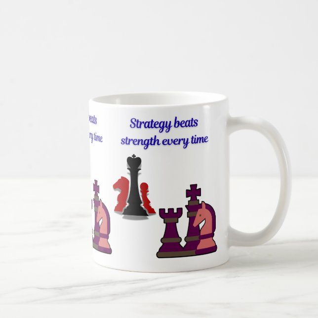Café Caneca de Xadrez Estratégia Sobre Força (Direita)