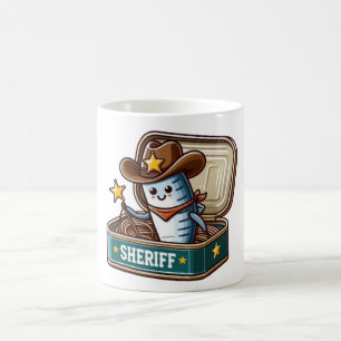 Café Caneca de Xerife Cowboy Sardinha Retro