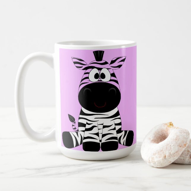 Café Caneca de zebra roxa (Com Donut)