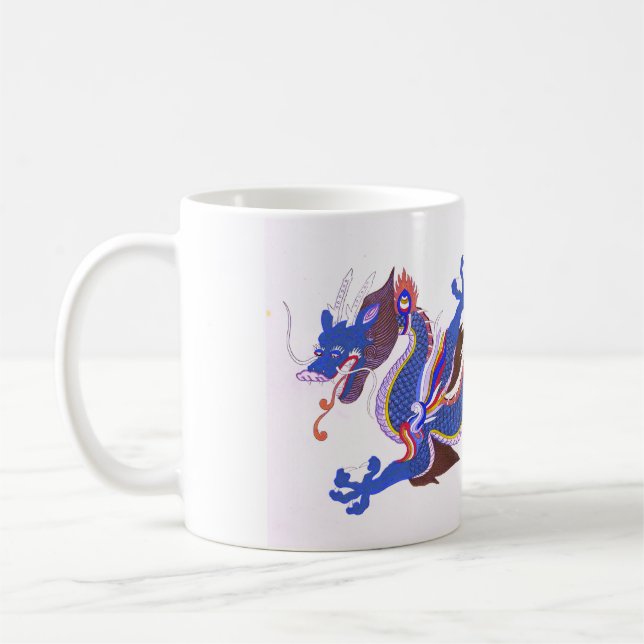 Café caneca design de dragão japonês (Esquerda)