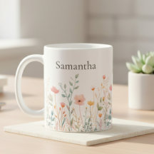 Caneca Diária de Flores Silvestres Personalizada