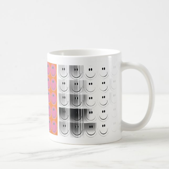 Café caneca diptico de rosto feliz (Direita)