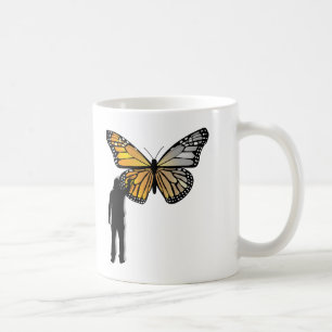 Café Caneca Divertida com Grafite de Borboleta