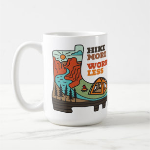 Café Caneca Divertida de Acampamento Hike More Worry Le