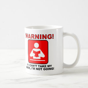 Café Caneca Divertida de Avisos para Amantes de Livros 