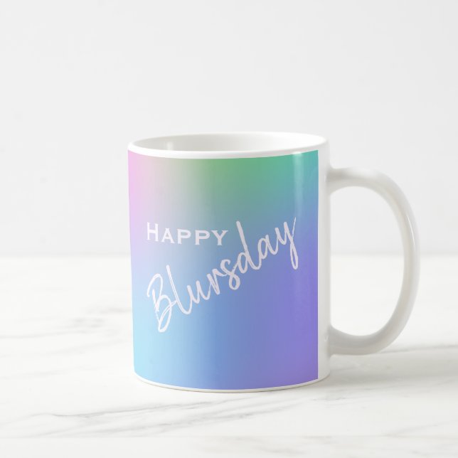 Café Caneca Divertida de Blursday Feliz com Duas Faces (Direita)