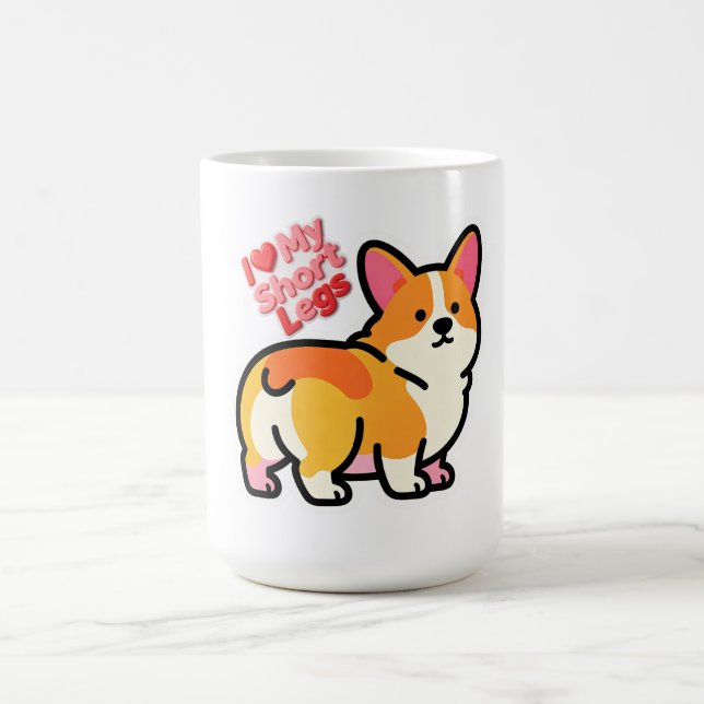 Café Caneca Divertida de Corgi - Eu Amo Minhas Pernas C (Centro)