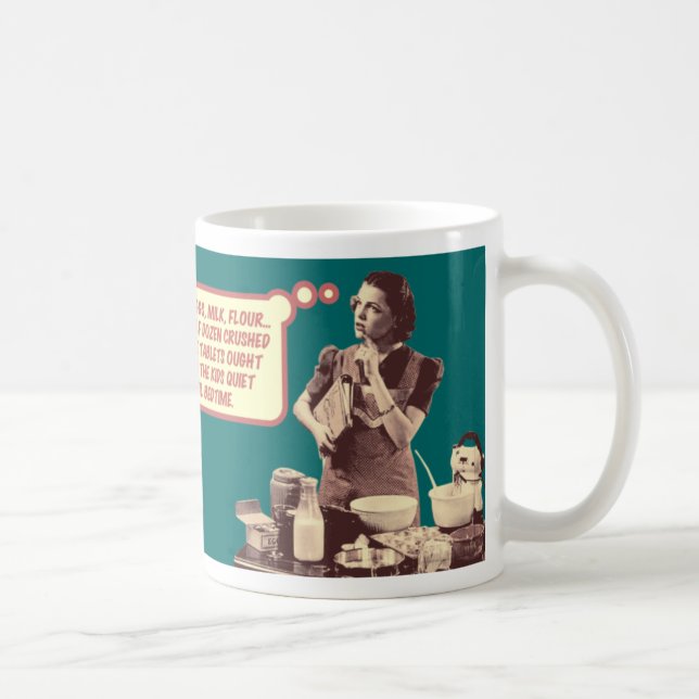 Café Caneca Divertida de Dona de Casa Retro (Direita)