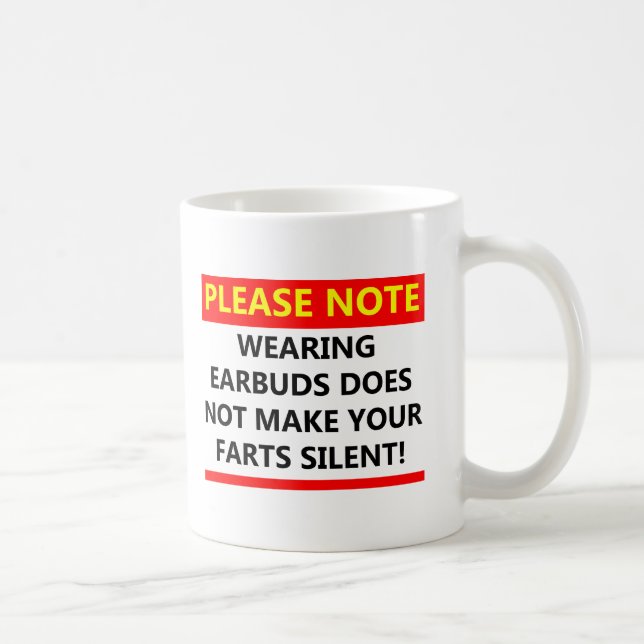 Café Caneca Divertida de Fones de Ouvido Silenciosos (Direita)