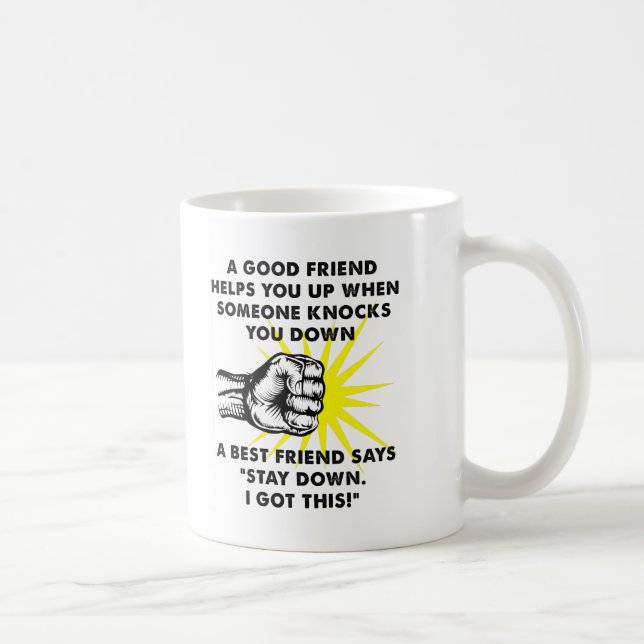 Café Caneca Divertida de Luta do Melhor Amigo (Direita)