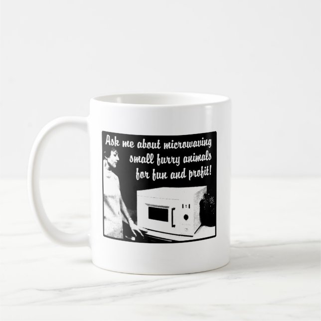Café Caneca Divertida de Micro-ondas Peludo Humor (Esquerda)