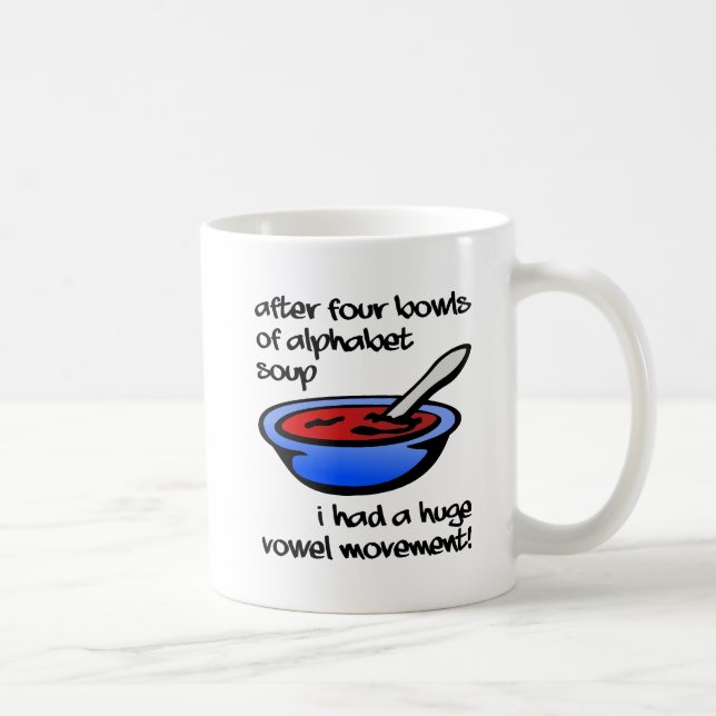 Café Caneca Divertida de Movimento de Vogal (Direita)