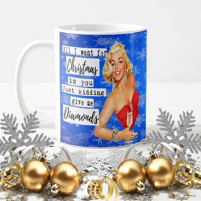 Café Caneca Divertida de Natal Melhor Amiga "Dê-me Diam (Criador carregado)
