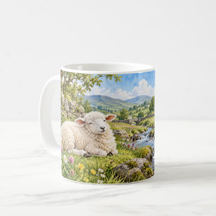 Café Caneca Divertida de Ovelha 'Mantenha a Calma e Con