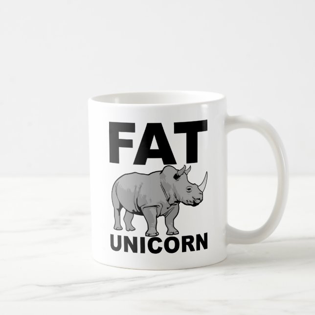 Café Caneca Divertida de Rinoceronte Unicórnio Gordo (Direita)