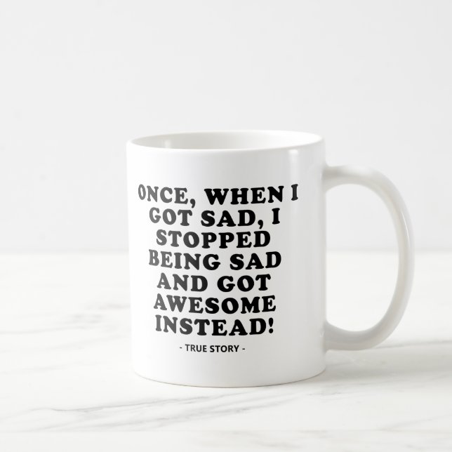 Café Caneca Divertida de Triste para Incrível (Direita)