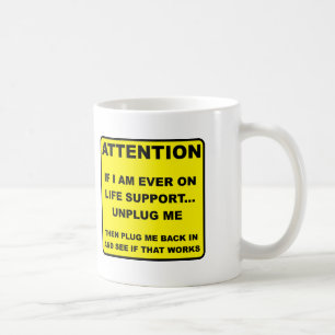 Café Caneca Divertida Desligar Suporte de Vida