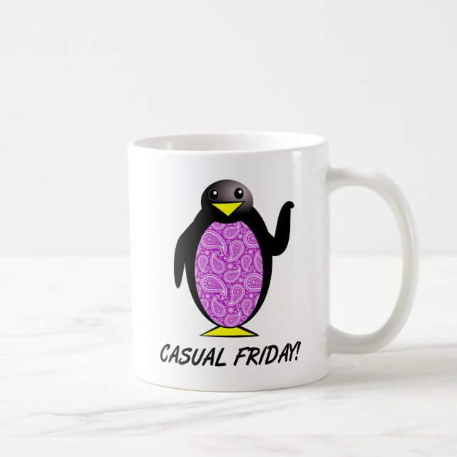 Café Caneca Divertida do Pinguim de Sexta-feira Casual (Direita)