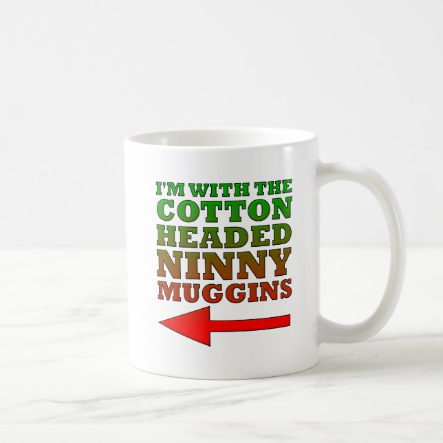 Café Caneca Divertida Idiota de Cabeça de Algodão (Direita)