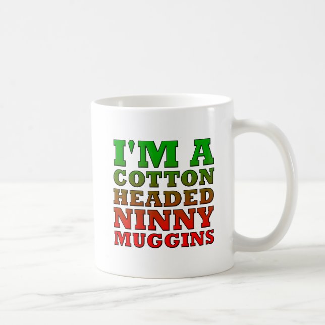 Café Caneca Divertida Idiota de Cabeça de Algodão (Direita)