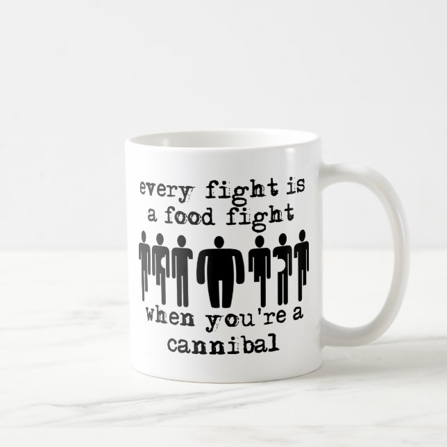 Café Caneca Divertida Luta de Comida Canibal Humor (Direita)