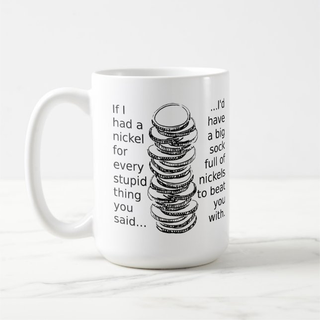 Café Caneca Divertida Meia Cheia De Moedas (Esquerda)