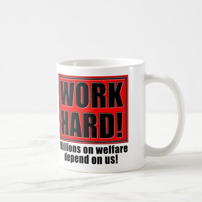 Café Caneca Divertida ou Caneca de Viagem Trabalhe Duro (Direita)