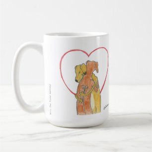 Café Caneca do abraço de Rhodesian Ridgeback
