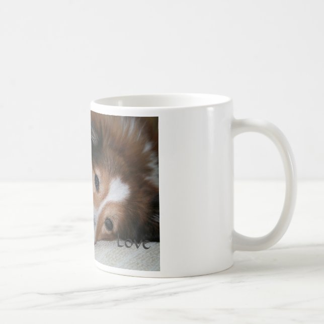 Café Caneca do amor de Sheltie (Direita)
