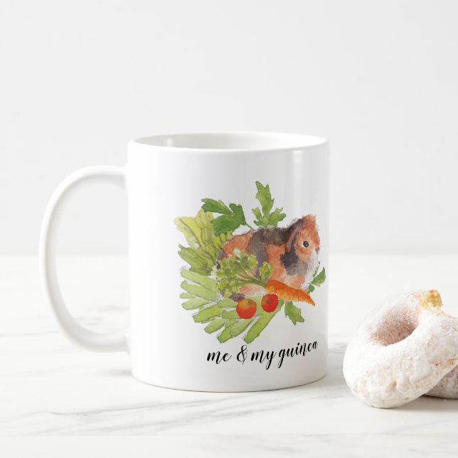 Café Caneca do animal de estimação da aguarela da (Com Donut)